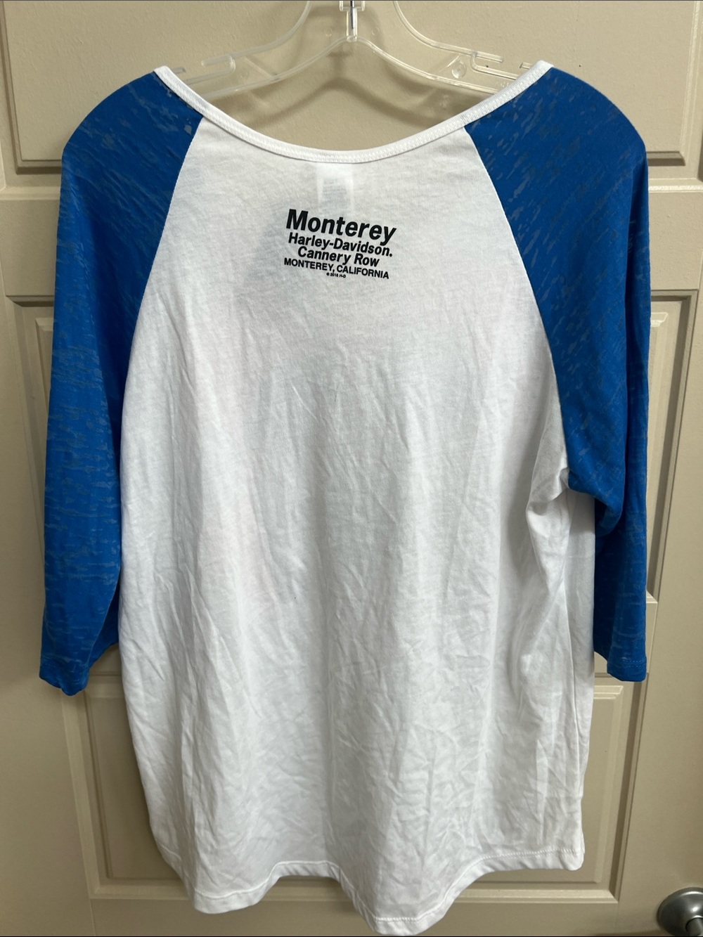 Harley-Davidson Patriotic Skull Raglan Tee 2X USA Flag Biker Grunge Americana - Picture 5 of 6